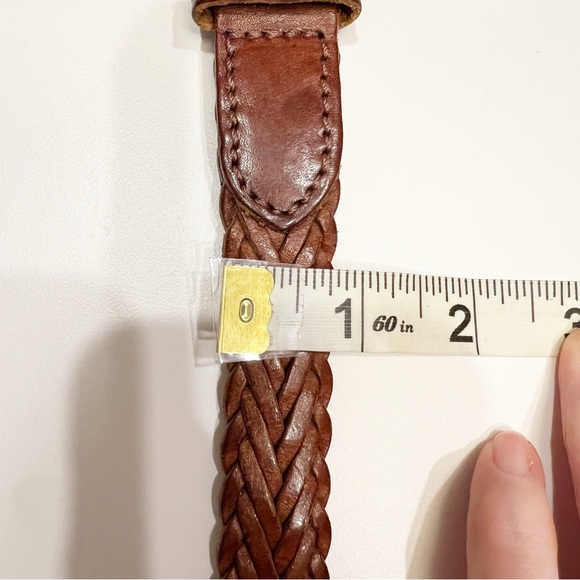 Vintage Polo Ralph Lauren Woven Braided Belt Sz 36 Saddle Brown Made in England - Picture 10 of 10